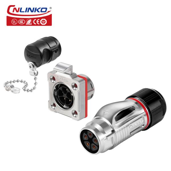 CNLINKO Wire Connector M20 5 Pin IP68 Waterproof Solder Copper Pin Power Plug Connector