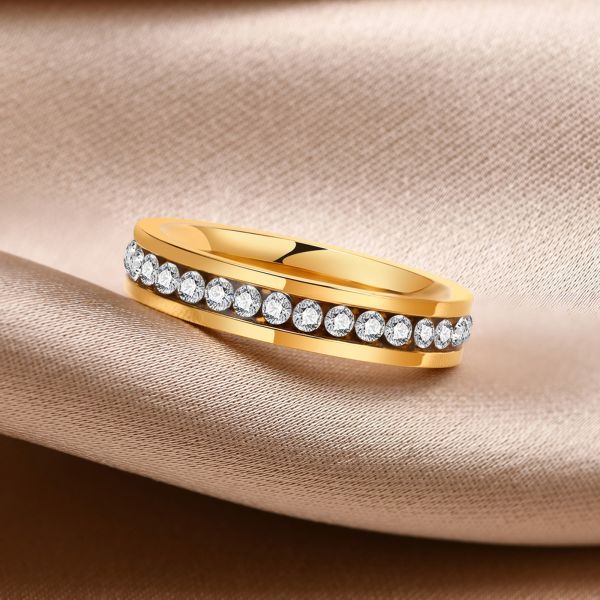 Anneaux en acier inoxydable en zirconium cube de 4 mm en or rose en or noir