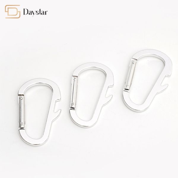 Keychain Hiking Metal Accessories , D Shape Snap Buckle Metal Carabiner Clip