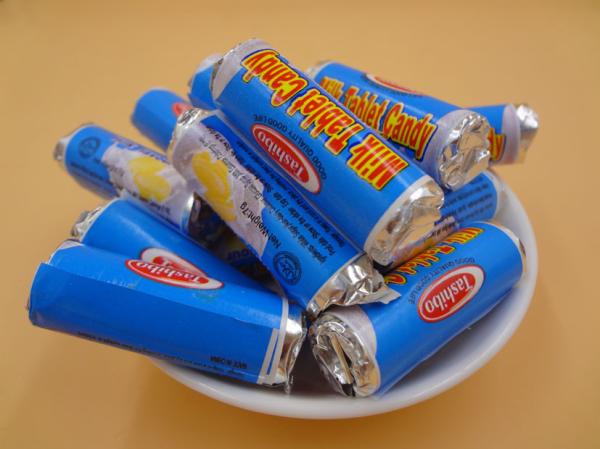 Round Ring Roll Handmade Milk Tablet Candy 7g Alumimum Paper Packed