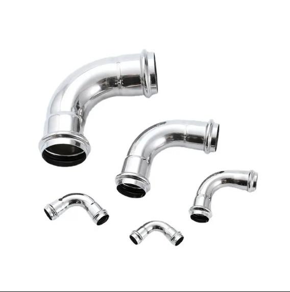 Stainless Steel Press Fittings Customized  Polished Brushed Sandblast Finish