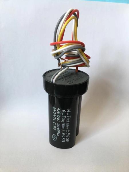 14+6uF ,450VAC ,4 wires leading ,washing mahine capacitor ,CE certificate ,good price and good quality
