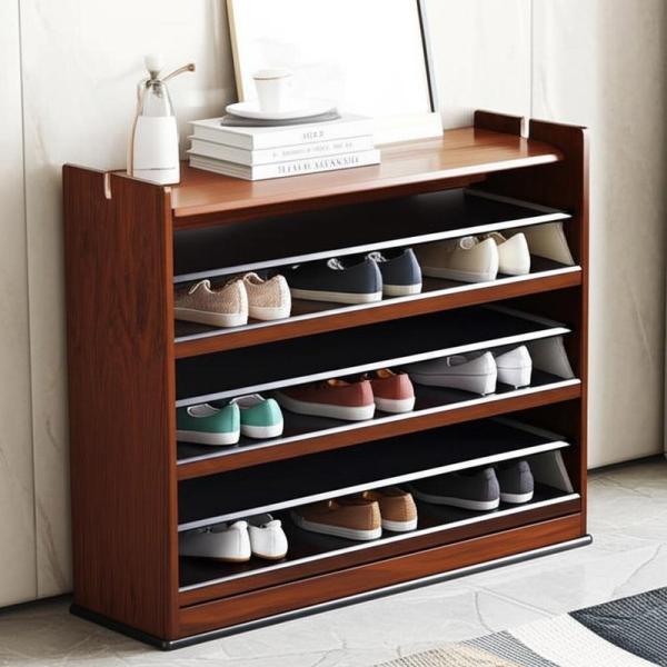 Entryway Customized Wooden Slimline Shoe Storage Cabinet  Plywood Hardwood