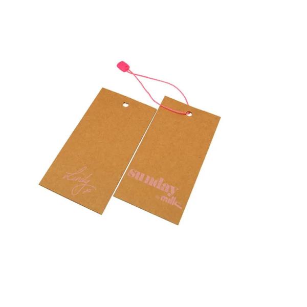 Silk Screen Kraft Paper Printed Swing Tags With String Safety Pin