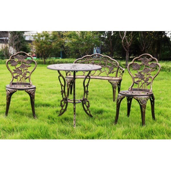 Metal Type Aluminum Love Seat Bench for Outdoor Patio Garden Balcony in Modern Design