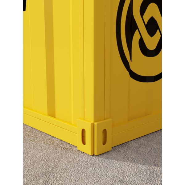 Customized Shipping Container Bench Yellow Iron Storage Bench Durable With PU Leather Seat