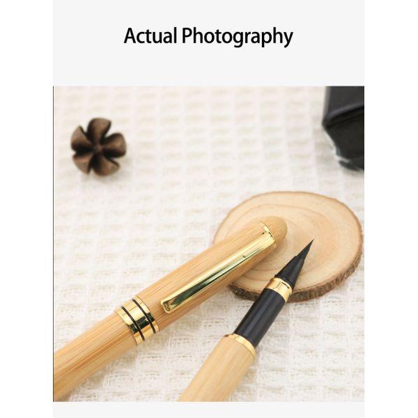 Couleur naturelle Papeterie créative stylo stylo bambou stylo stylo stylo à pinceau