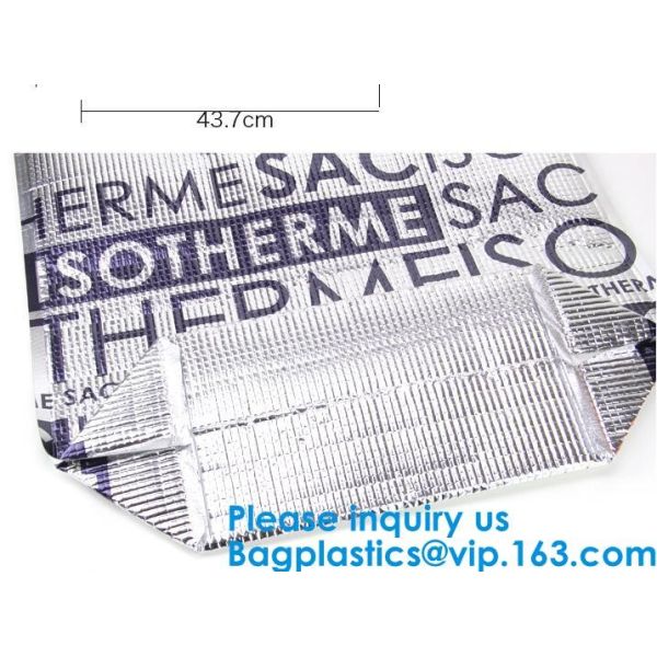 Insulated Thermal Non Woven Aluminum Foil Cooler Bag For Frozen Food,Reusable Insulated Aluminum Foil Thermal Lunch Cool