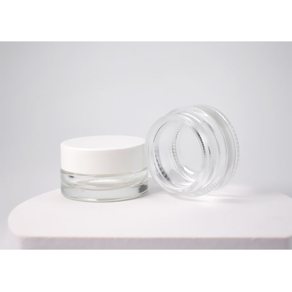 Recyclable Transparent 10ml Flint Glass Jar For Color Cosmetics And Makeup, Primary Glass Skin Care Packaging Supply