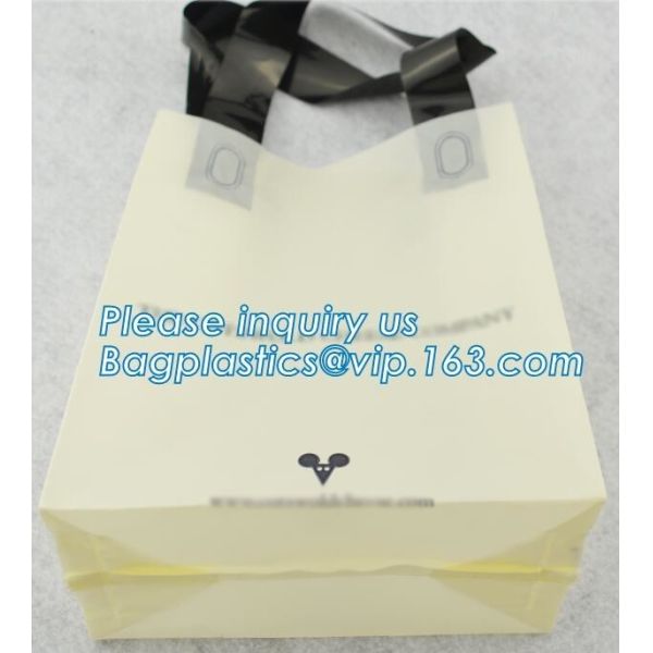 soft loop plastic carry bags/soft plastic bags made in Vietnam,waterproof die cut handle plastic corn starch based biode