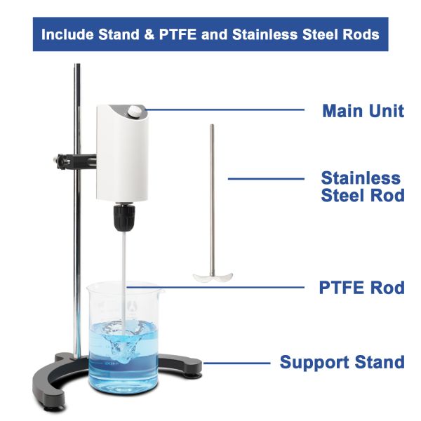 OLED Digital Overhead Stirrer 10L Overhead Laboratory Stirrer 200RPM - 2500RPM OS10-Pro