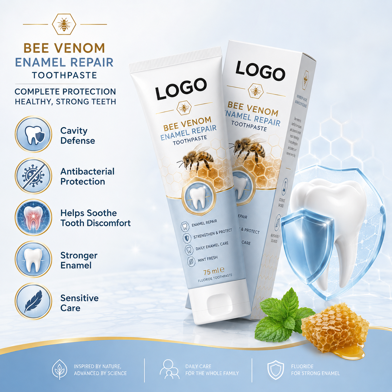 100g New Private Label Whitening Toothpaste Clean Tartar Propolis Mint Toothpaste