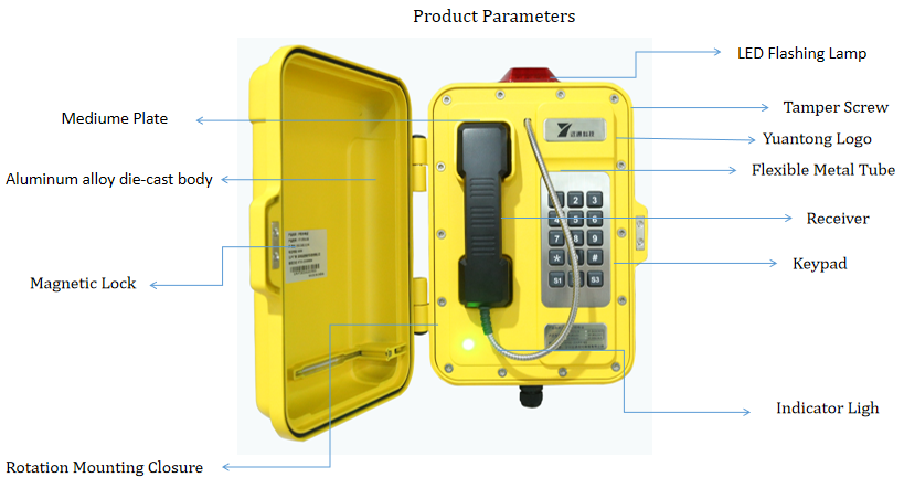 Промышленный водоустойчивый сетноой-аналогов телефон YT-DLSG30 PoE или 12VDC