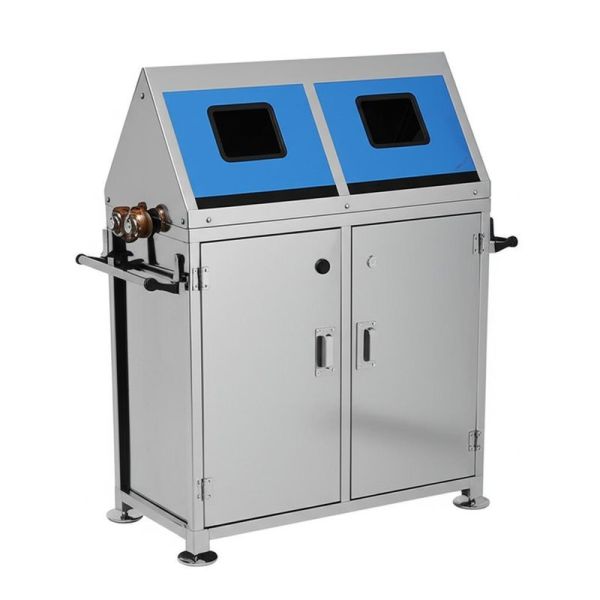 Outdoor Stainless Steel Commercial Trash Bin with 50 Liters Capacity and UV Resistant for Sanitation Use