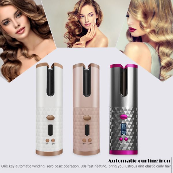 Auto Magic Rotating Cordless Rechargeable Hair Curler
