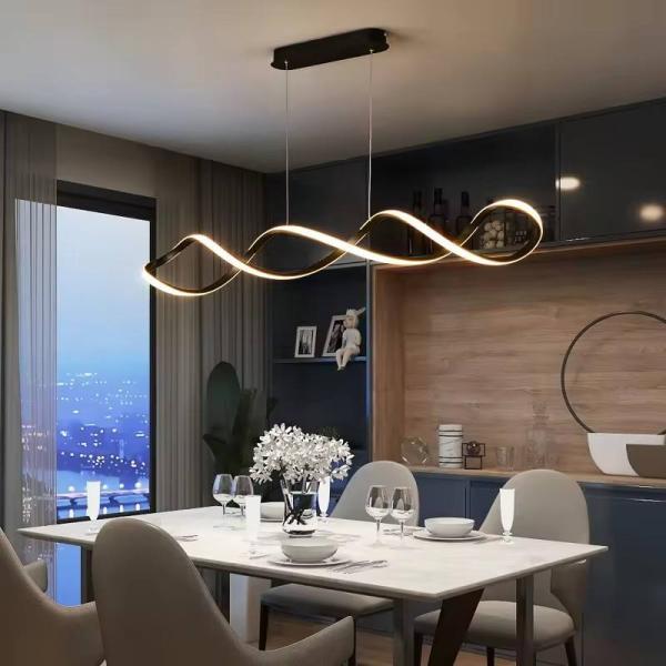 Modern Simple Design Creative Twist bar Dining Room Hanging Lamps Hotel Chandelier Home LED Pendant Light