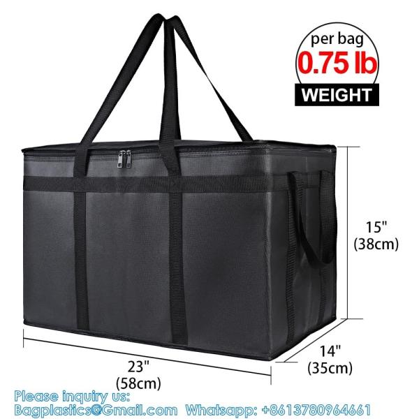 Pack Extra Insulated Grocery Shopping Bag, Large Blue, Reusable Bags,Pizza,Sturdy, Recyclable, Reusable