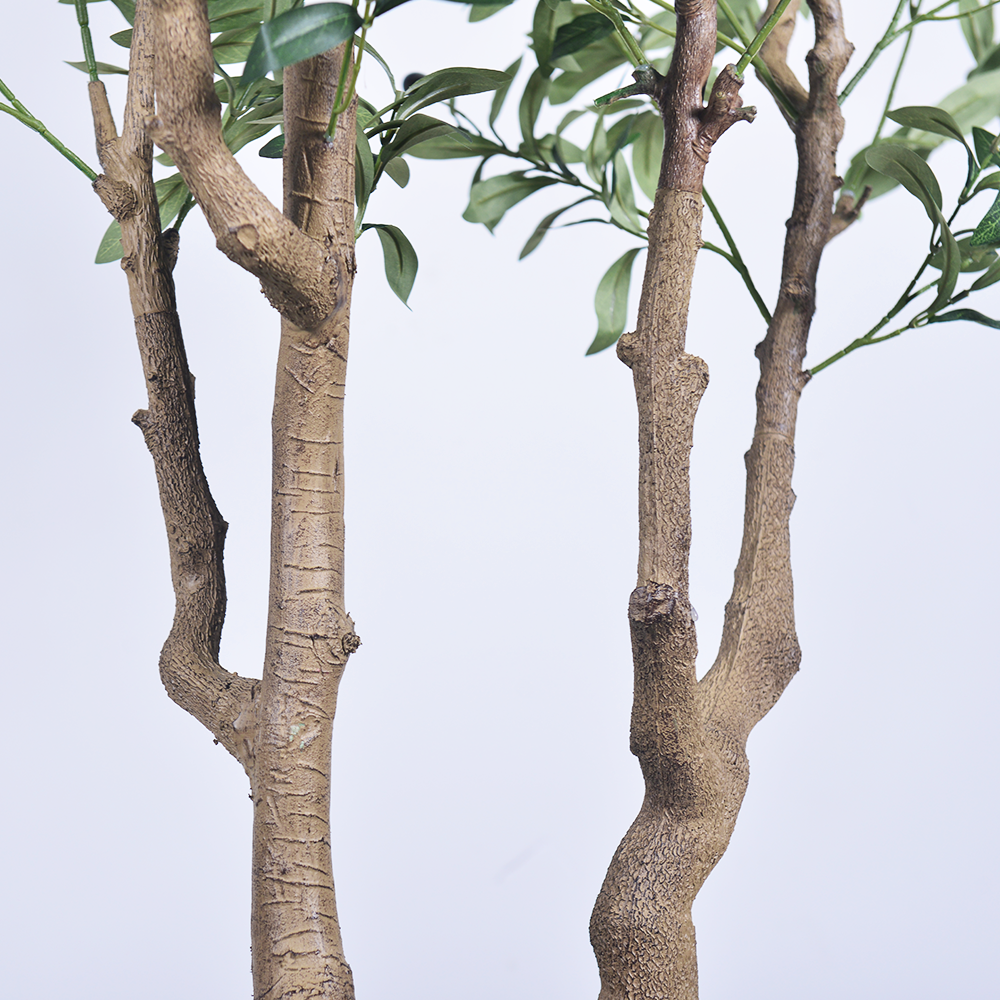 Large Artificial Olive Tree with Real Wood Trunk - 7FT & 8FT Sizes for Hotel Lobby & Luxury Villa Entrance Decor