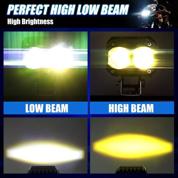 Lumière de conduite de moto YAYE Mini avec 40W 4000LM en double couleur et pièces en aluminium pour l'aviation