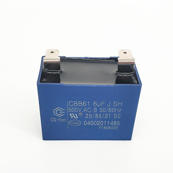 CBB61 500V 6.0mfd Cooker Hood Capacitor With Bend Quick Connector