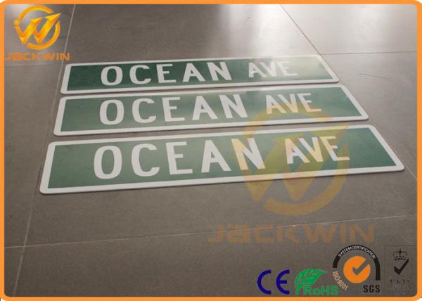 Diamond Grade Reflective Aluminum Road Safety Sign For Ocean Ave SGS Approval