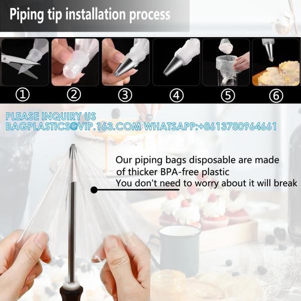 Disposable Piping Bags, 18 Inch Large Pastry Bags -100Pcs, Cake Decorating Supplies Kit Frosting, Cookie, Cupcake