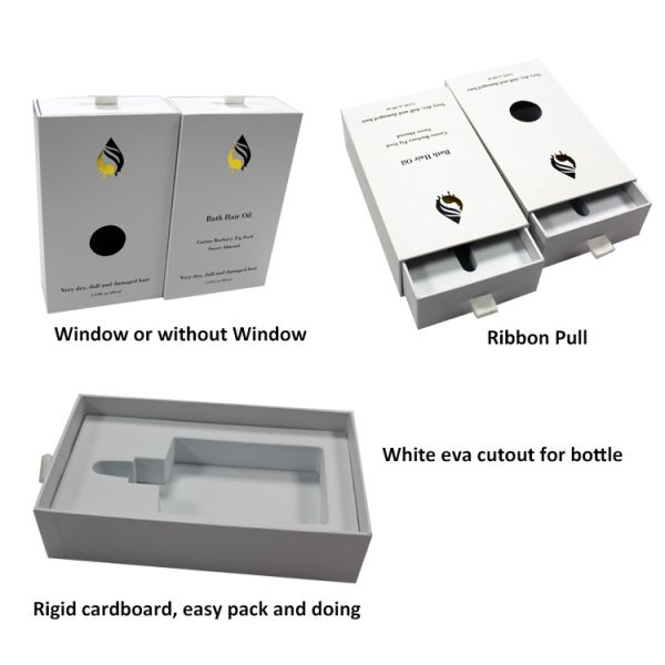 Белое масло для волос упаковка коробка ящик жесткий роскошный косметический с пенной вставкой