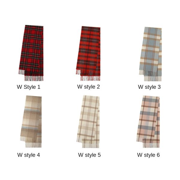 Long Style Cashmere Neck Warmer for Women in Warm Tartan Plaid Wool from Malaysia