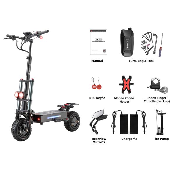Y11 CE 60V 6000W Scooters Motorcycle Two-wheel Scooter for Citycoco Mopped Wide Wheel