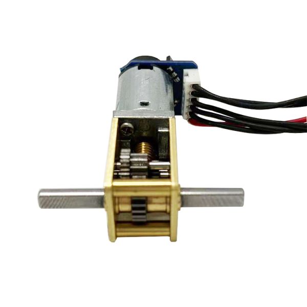 3V 5V 12V Right Angle Gearbox N20DC Worm Motor with Encoder Dual Output Shaft Micro DC Motor
