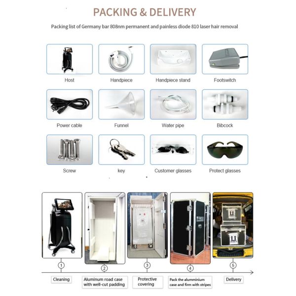 1200w смешанная длина волны лазерная система удаления волос с технологией микроканалов и охлаждения