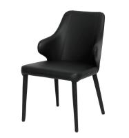 Stain-Resistant Mid-Century Modern Dining Chair in Leather/Fabric