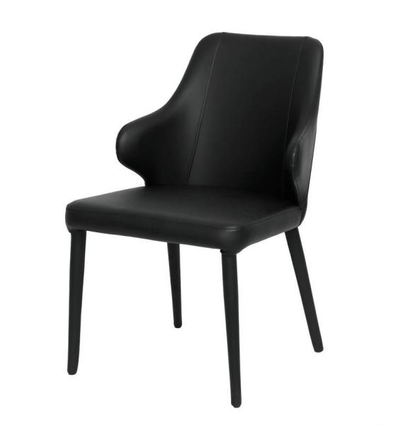 Stain-Resistant Mid-Century Modern Dining Chair in Leather/Fabric