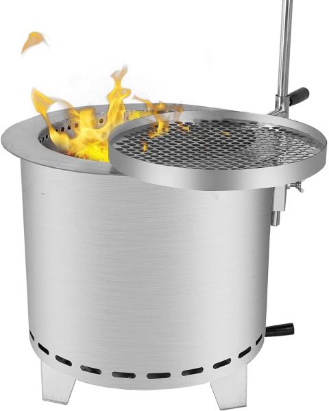 Stainless Steel Portable Rust Proof Smoke Free Fire Pits Wood Pellet Burning