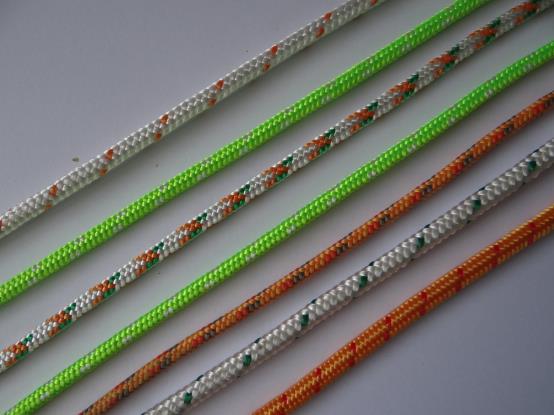 White 6 - 10mm Double Braid Polyester Rope 3/8 In With Red Tracers