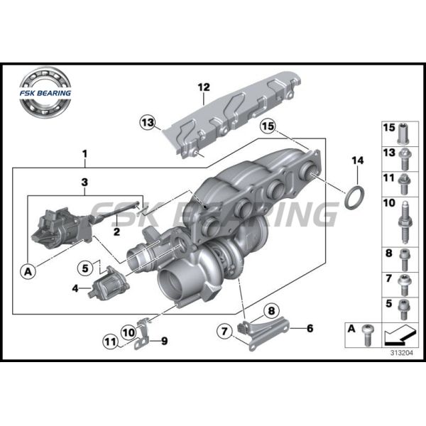 El motor de la válvula de solenoide está equipado con un actuador electrónico de turbocompresor 11657638783
