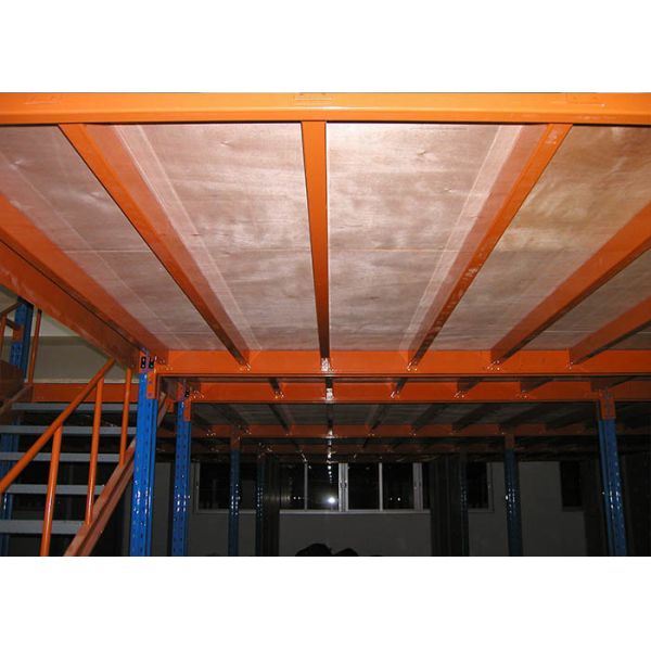 2 уровня холодно прокатные промышленные стальные стеллажи для хранения платформы оранжевый / синий цвет