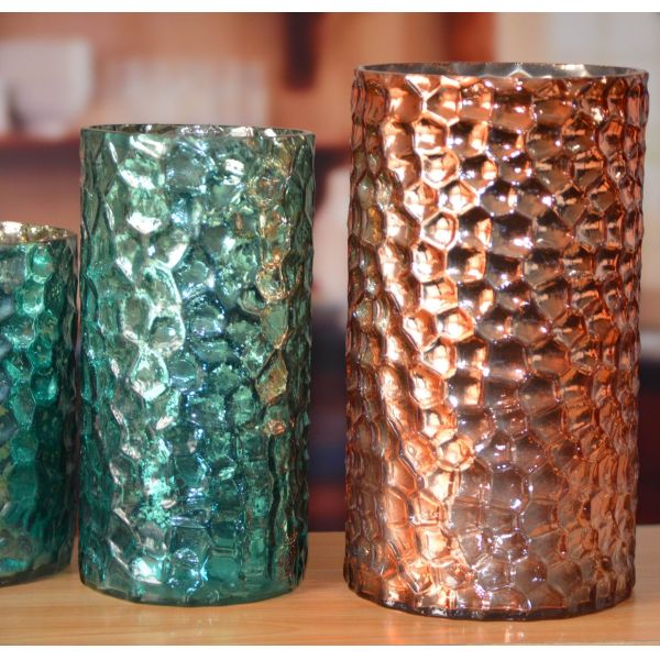 Яйцо цвета 3 размеров серебряное формирует стеклянные держатели для свечи