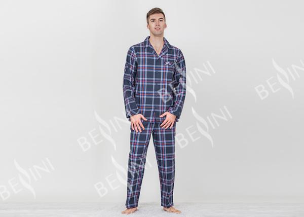 Red Yarn Dyed Check Mens Luxury Sleepwear Anti Wrinkle Eco Friendly S - XXL Size