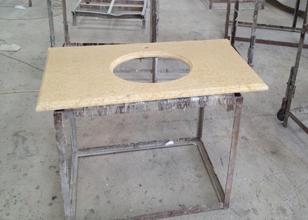 Sunny Gold Marble Sink Top , Kitchen Wash Basin Marble Vanity Countertops