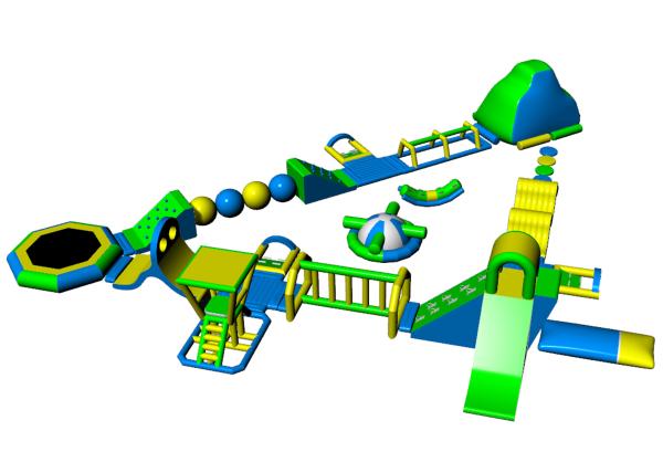 30*30m Pvc Tarpaulin Floating Water Park For Entetainment / Outdoor Activity