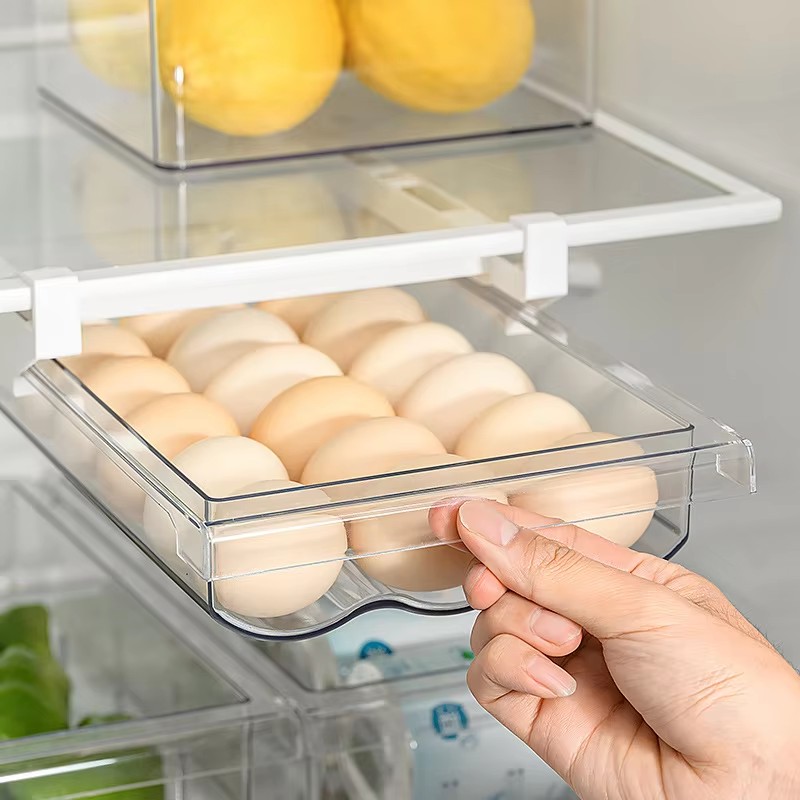 Transparent Plastic Storage Box for the Refrigerator  Drawer Style Egg Storage Box