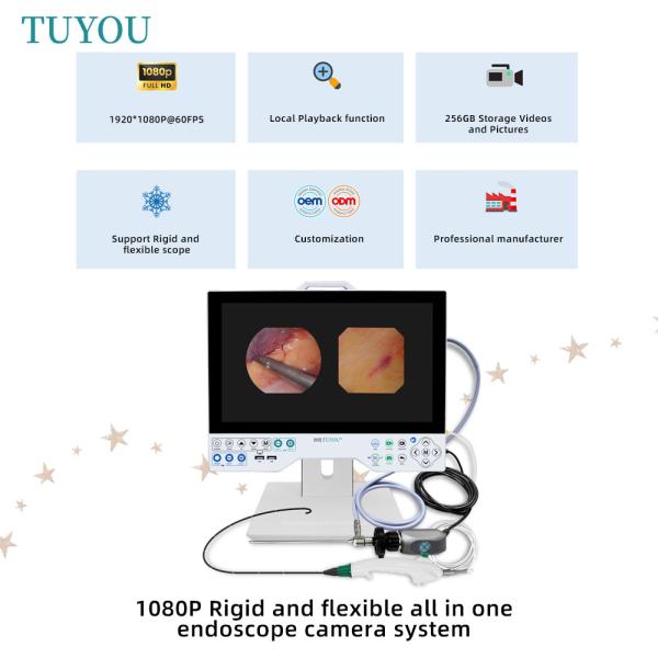 Good Quality 1080P 15.6 Inch Medical Endoscopy Equipment Rigid & Flexible Laryngoscope Imaging System