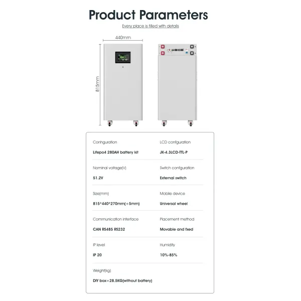 Versatile Energy Storage Battery Pack with LCD for Home Solar