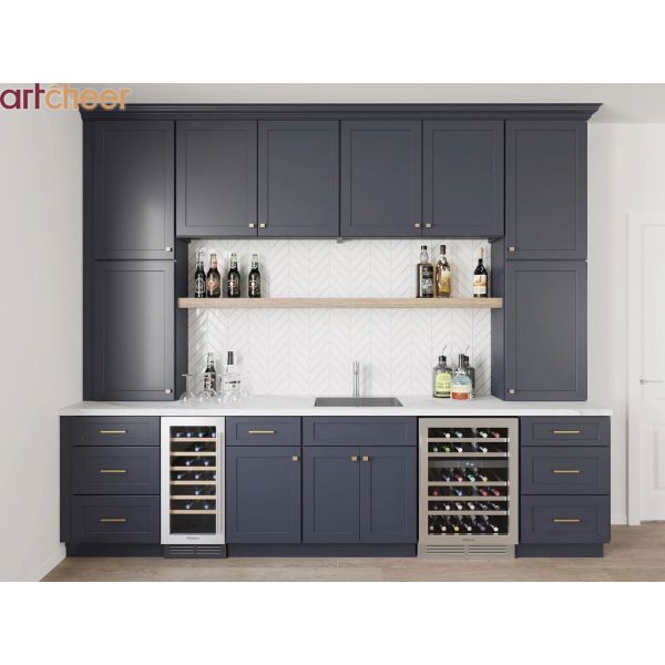 Solid Wood Shaker Style Kitchen Cabinet Sets Ready to Assemble with Granite Countertop