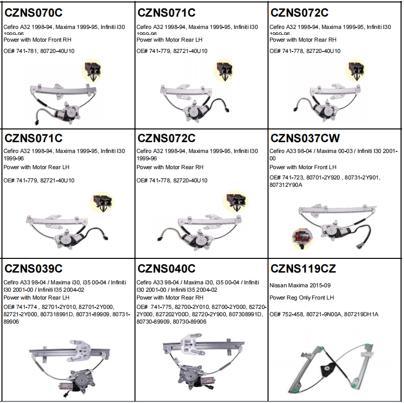 Мотор регулировщика окон Wimma 80731- 1LE0B F/R для Nissan Auto OE 748-981 80720-1LA0B