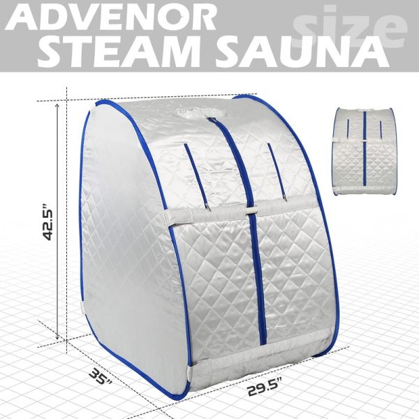 Modern Lightweight Portable Personal Steam Sauna Spa For Home Recovery Wellness Detox Relaxation Timer Steam Generator
