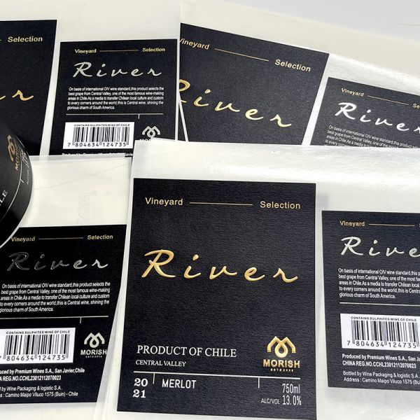 Custom Printed Black Gold Foil Embossed Liquor Logo Label Sticker Texture Paper Wine Whisky Labels Sticker 2024r