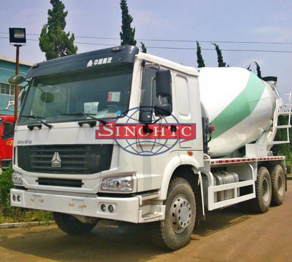 6x4 Concrete Transport Truck HW76 With A / C Cabin 10m3 Drum Volume