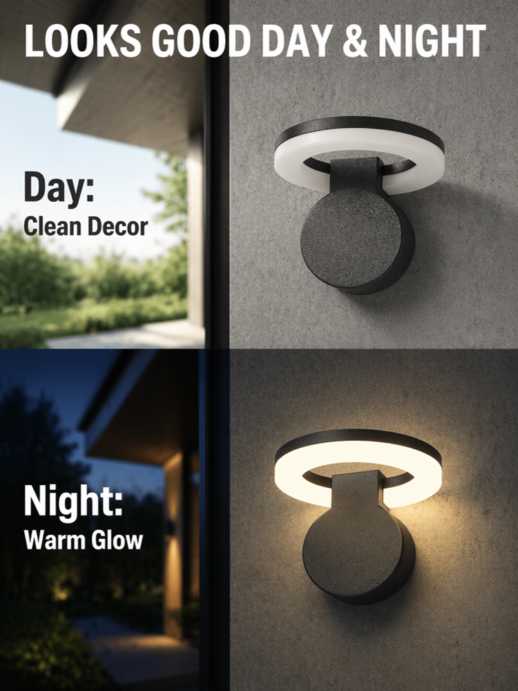 Modern LED Exterior Wall Light with Motion Sensor 0-10V Dimming for Front Door and House Entrance